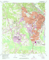 1956 Map of Macon West, Bibb County, GA — High-Res, 1984 Print | Pastmaps